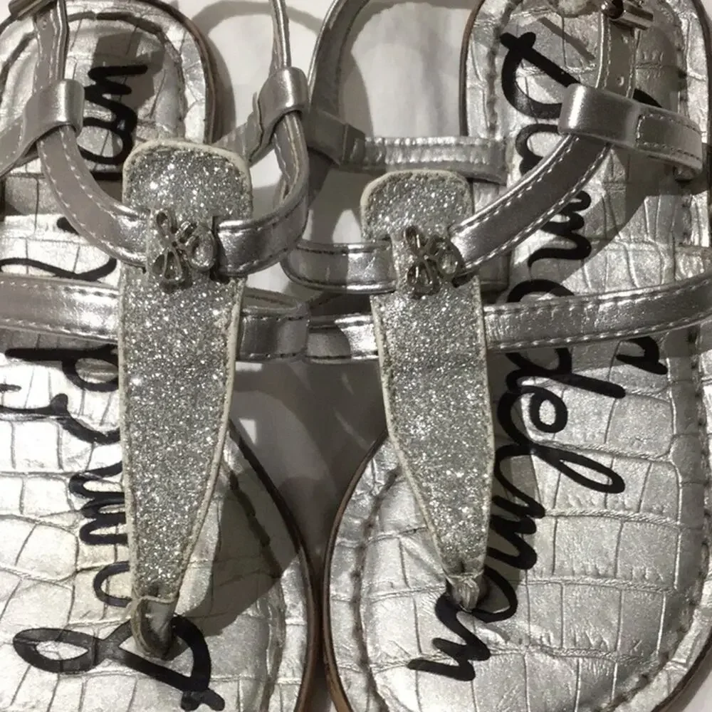 Sam Edelman 8 silver tween toes sandals